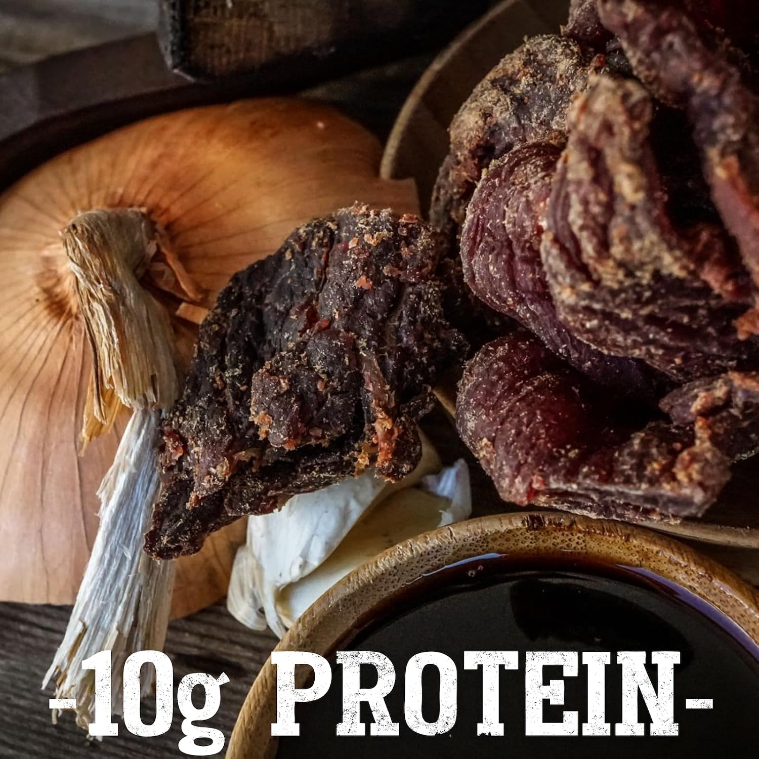 Cattleman's Cut Original Beef Jerky, Premium Marinated Steak High Protein Meat Snacks, Keto Friendly, Gluten Free, Carnivore Travel Snack, Resealable Bag, 10 Ounces