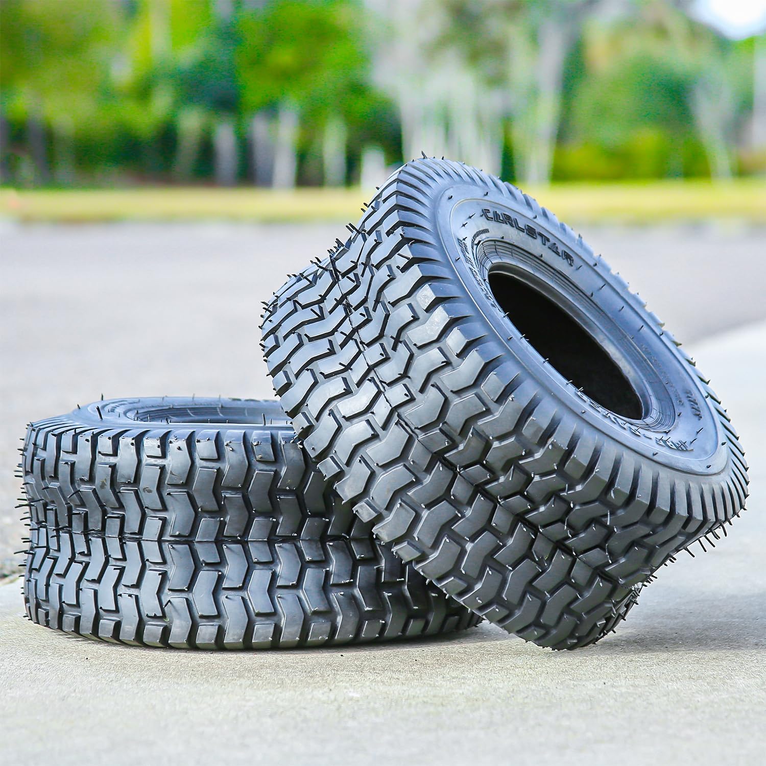 Carlisle Turf Saver Lawn & Garden Tire - 23X9.50-12 | Lawn Mower & Garden Tractor All Season Traction 77A3 Rated 2 Ply Bias Construction Black Sidewall Tire