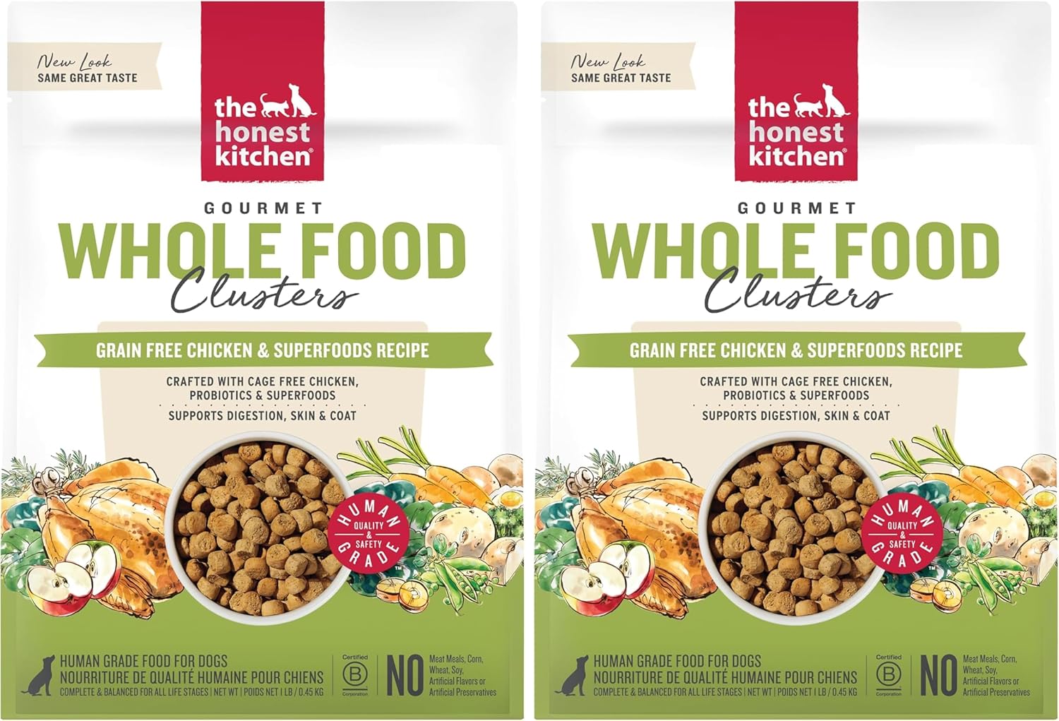 The Honest Kitchen Grain Free Beef & Superfoods Whole Food Clusters, Human Grade Dry Dog Food, Vet-Crafted Nutritional Support for Skin, Coat, Digestion & Overall Wellness, 20 lb Bag