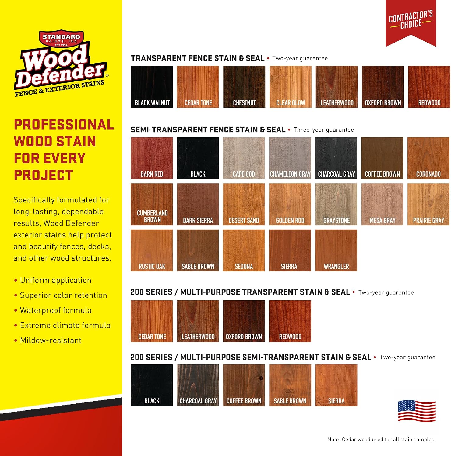 Wood Defender - Semi-Transparent Fence Stain- Sable Brown- 5 Gallon