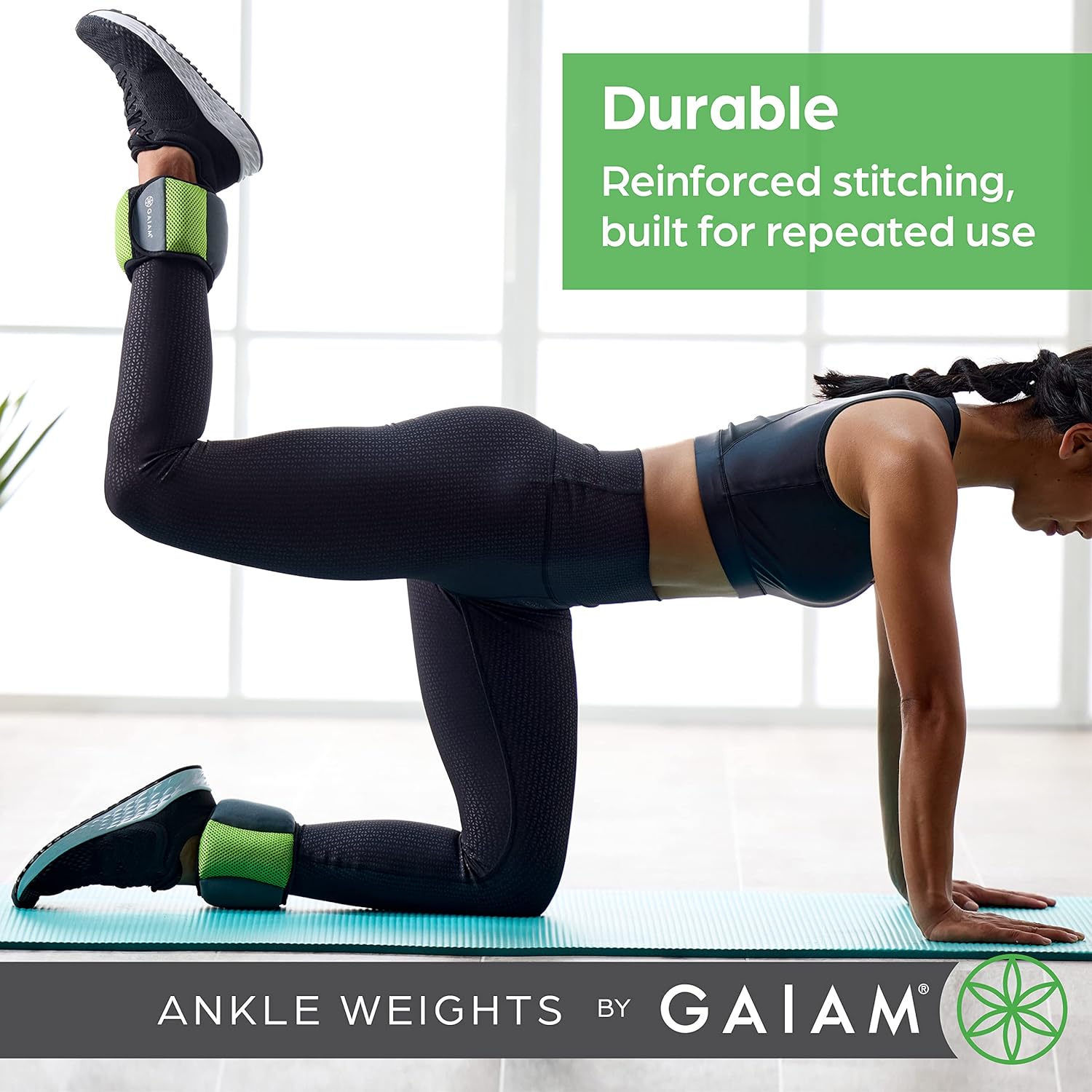 Gaiam Ankle Weights, Wearable Bracelet to Strengthen, Tone & Sculpt, Adjustable Ankle Weights for Women & Men for Yoga, Dance, Pilates, Barre, Cardio