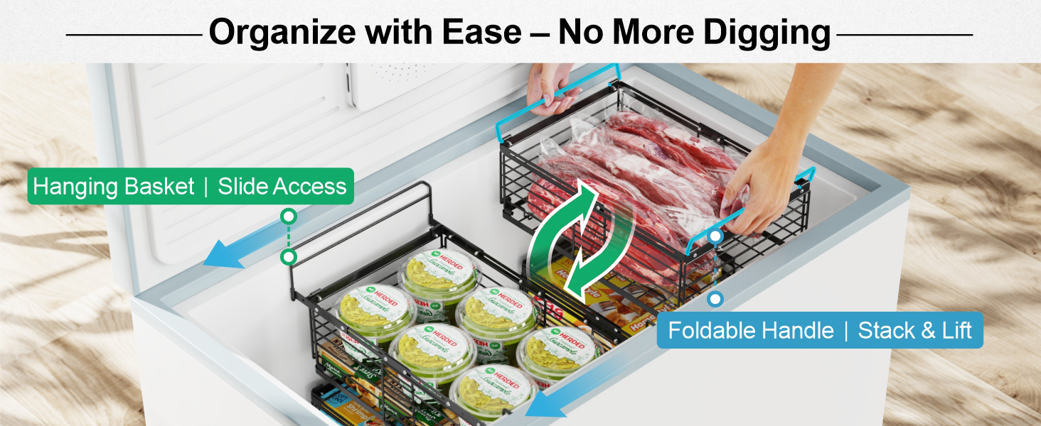 deep freezer organizer bins