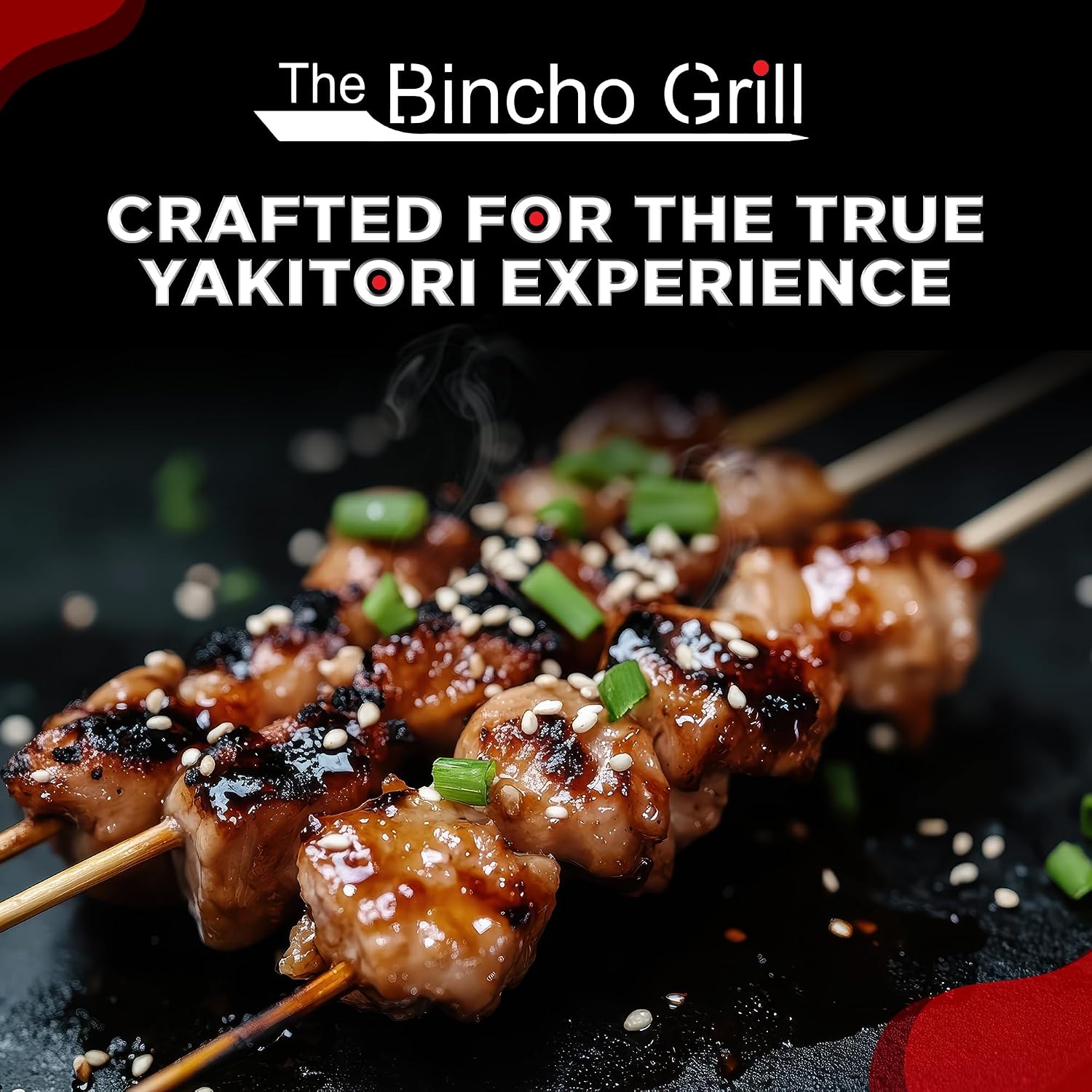 The Bincho Grill 16" Mini Yakitori Grill – Stainless Steel Mini Tabletop Charcoal BBQ with Charcoal Box