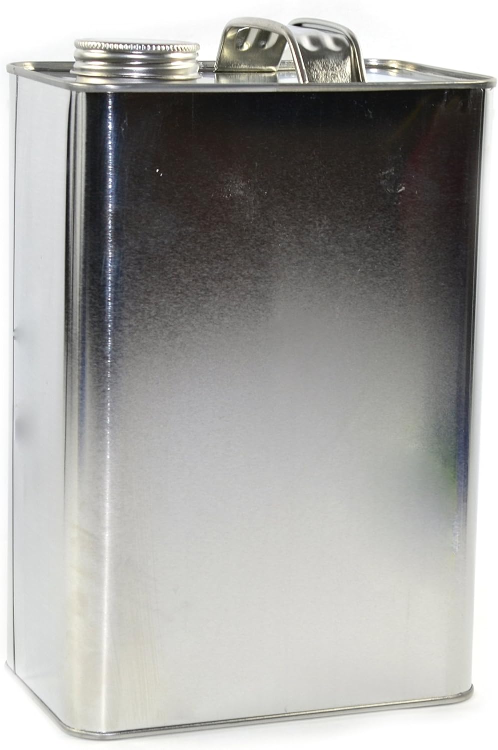 EISCO 1 Gallon F-Style Reusable Metal Can with 1-3/4" Delta Opening and Screw On Cap - Secure Storage and Easy Pouring