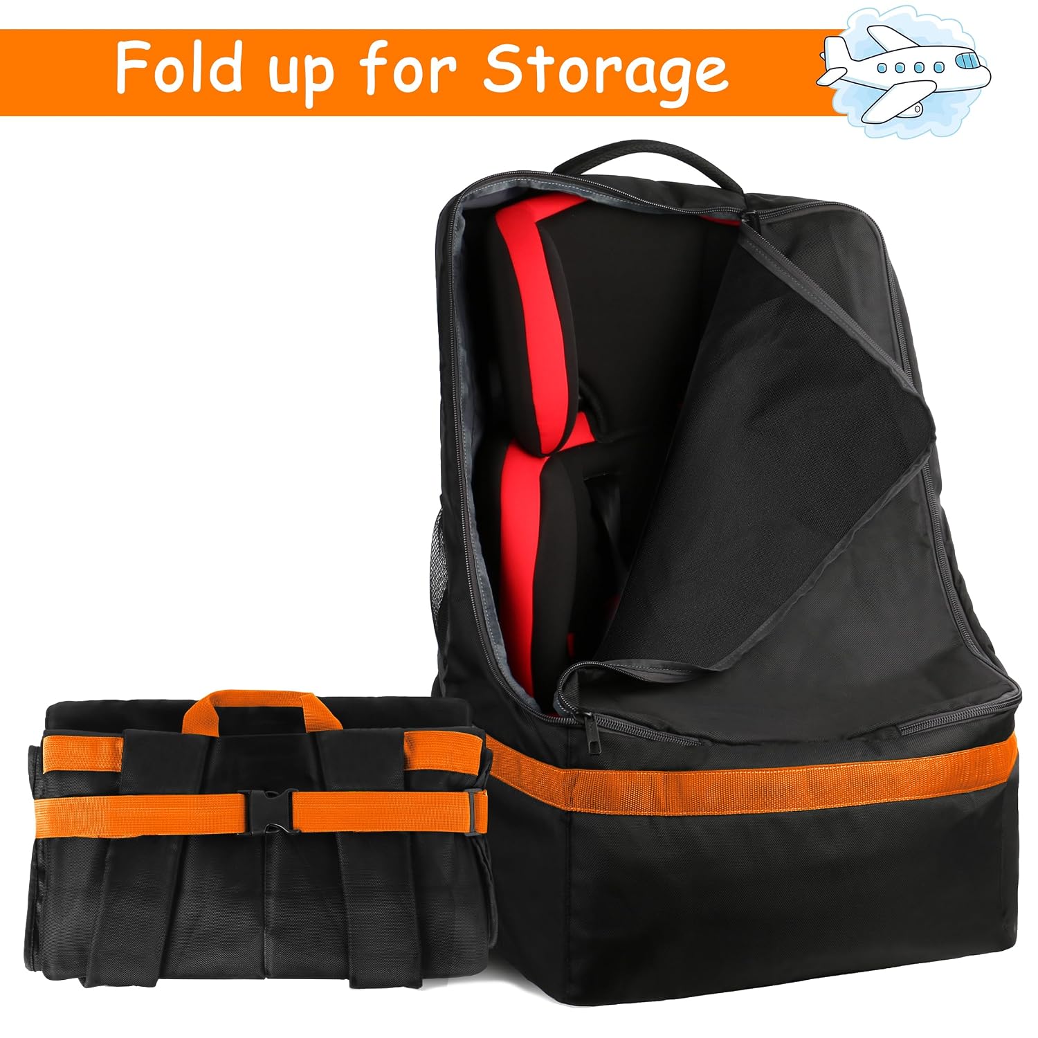 YOREPEK Padded Car Seat Travel Bag Backpack, Toddler Travel Essentials