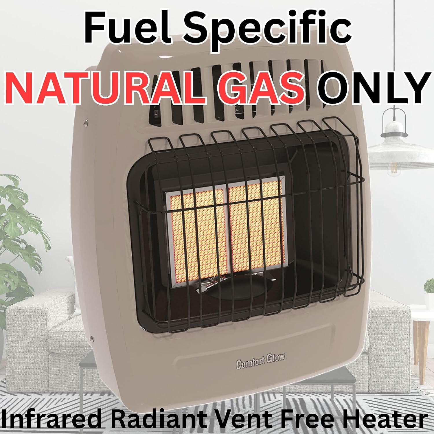 WORLD MKTG OF AMERICA/IMPORT KWN211 2 Plaque 12000 BTU Gas Wall Heater | 2 Plaque, Infrared Radiant Gas Heater for Indoor Use, Heats up to 400 sq ft