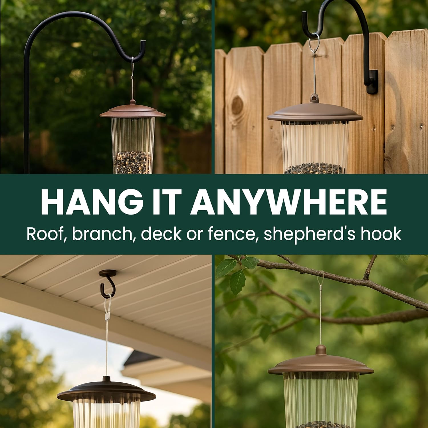 Perky-Pet Squirrel-Be-Gone Max Bird Feeder, (4) Flexport Feeding Stations | Squirrel-Proof Metal Hanging Feeder for Outdoors