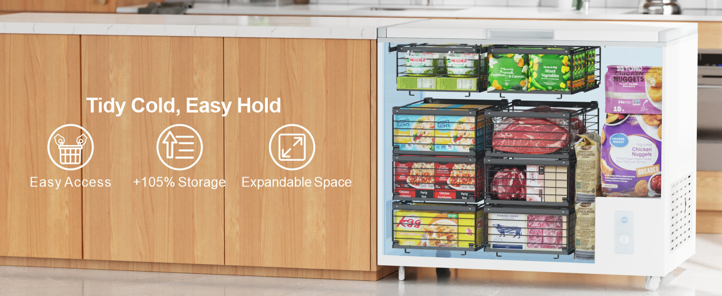 freezer organizer bins