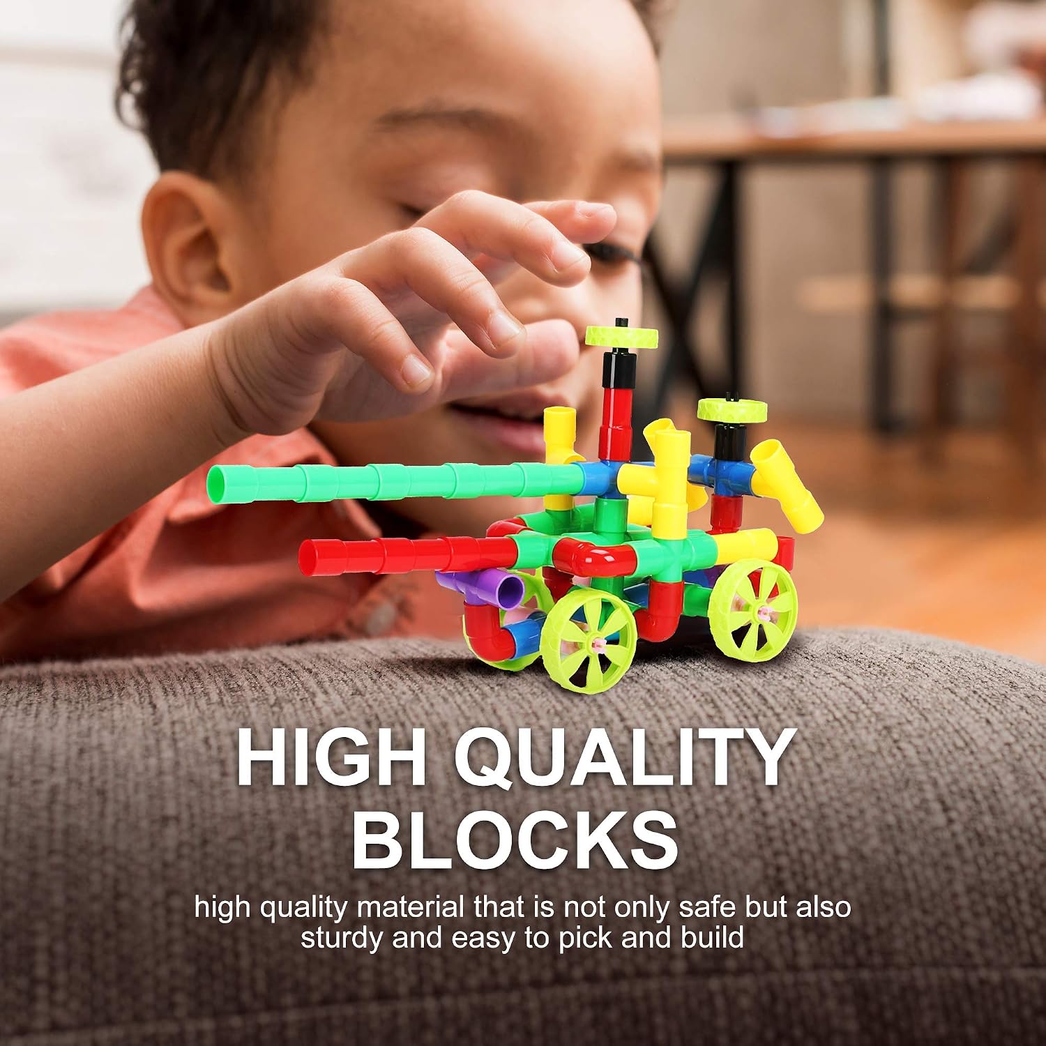 STEM Building Blocks Toy for Kids, Educational Toddlers Preschool Brain Toy Kit