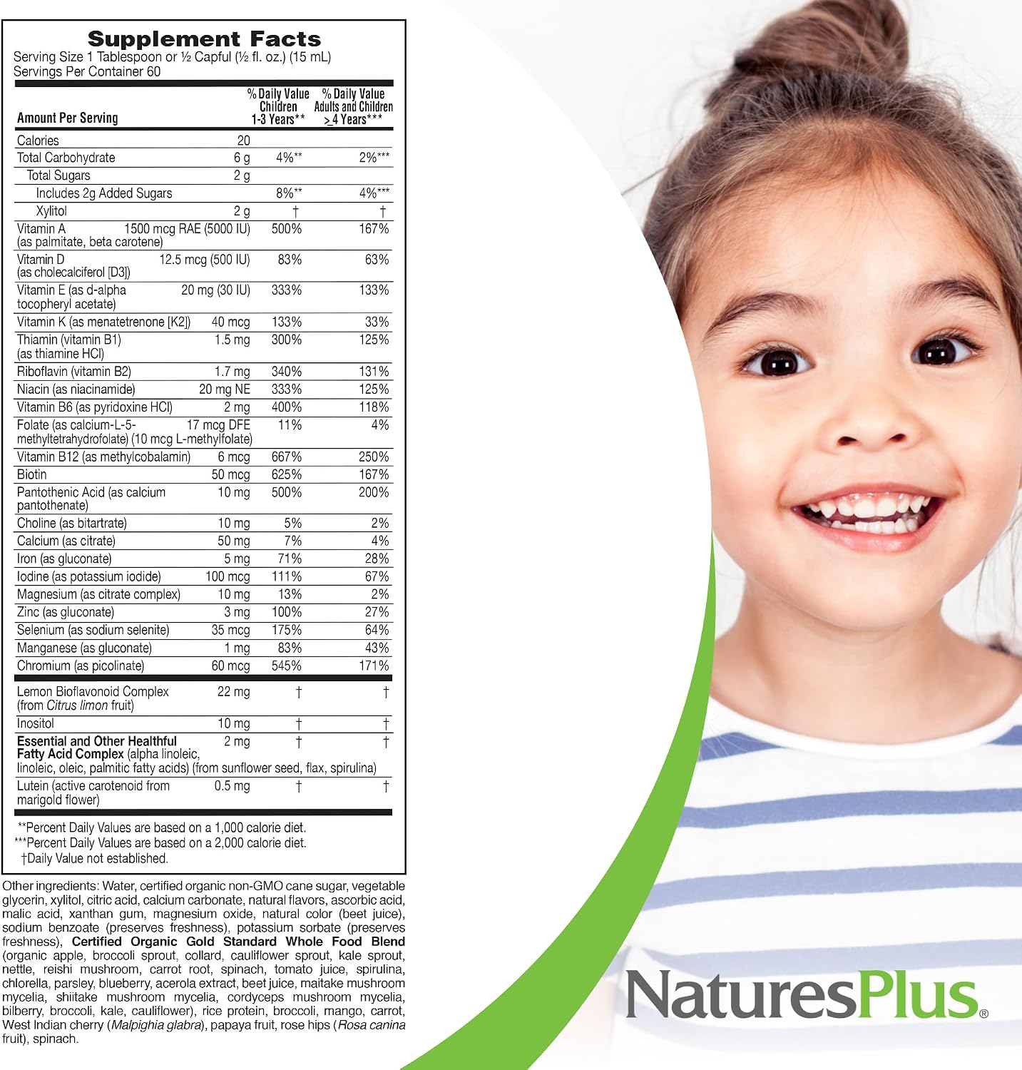 NaturesPlus Animal Parade Gold Children's Liquid Multivitamin, 16 fl oz - Natural Tropical Berry Flavor - Immune Support Supplement - Gluten Free, Vegan - 32 Servings