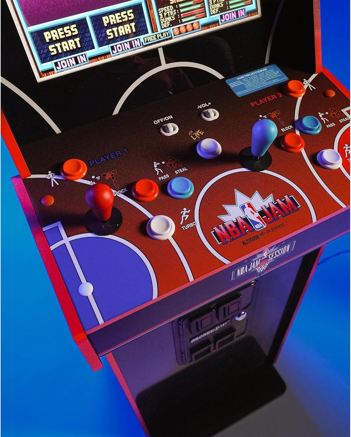 Arcade1Up NBA JAM Deluxe 2-Player Home Arcade Machine, Over 5-Foot Cabinet with Online Multiplayer, Light-Up Marquee, and 3 Classic Basketball Games