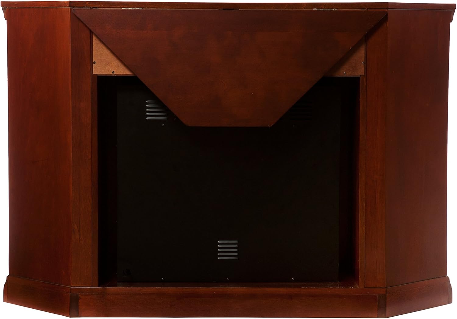 SEI Furniture Claremont Convertible Corner Electric Fireplace Media Stand with Storage, Black
