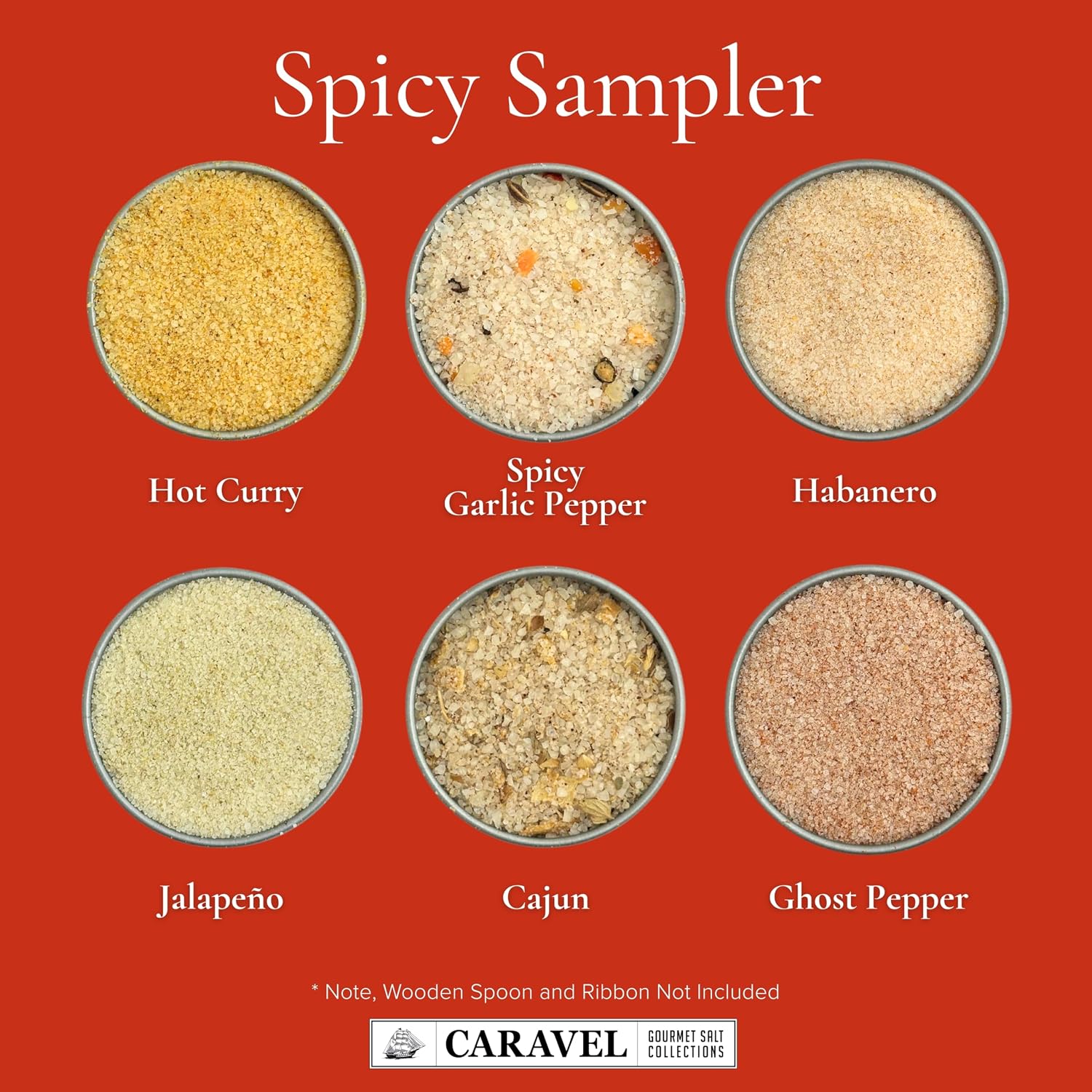 Caravel Gourmet Smoked Sea Salt Sampler, 6-Flavor Grilling Salts, 0.5 oz | Grilling & cooking salts bundle, finishing salt & spice variety pack gift for special occasions
