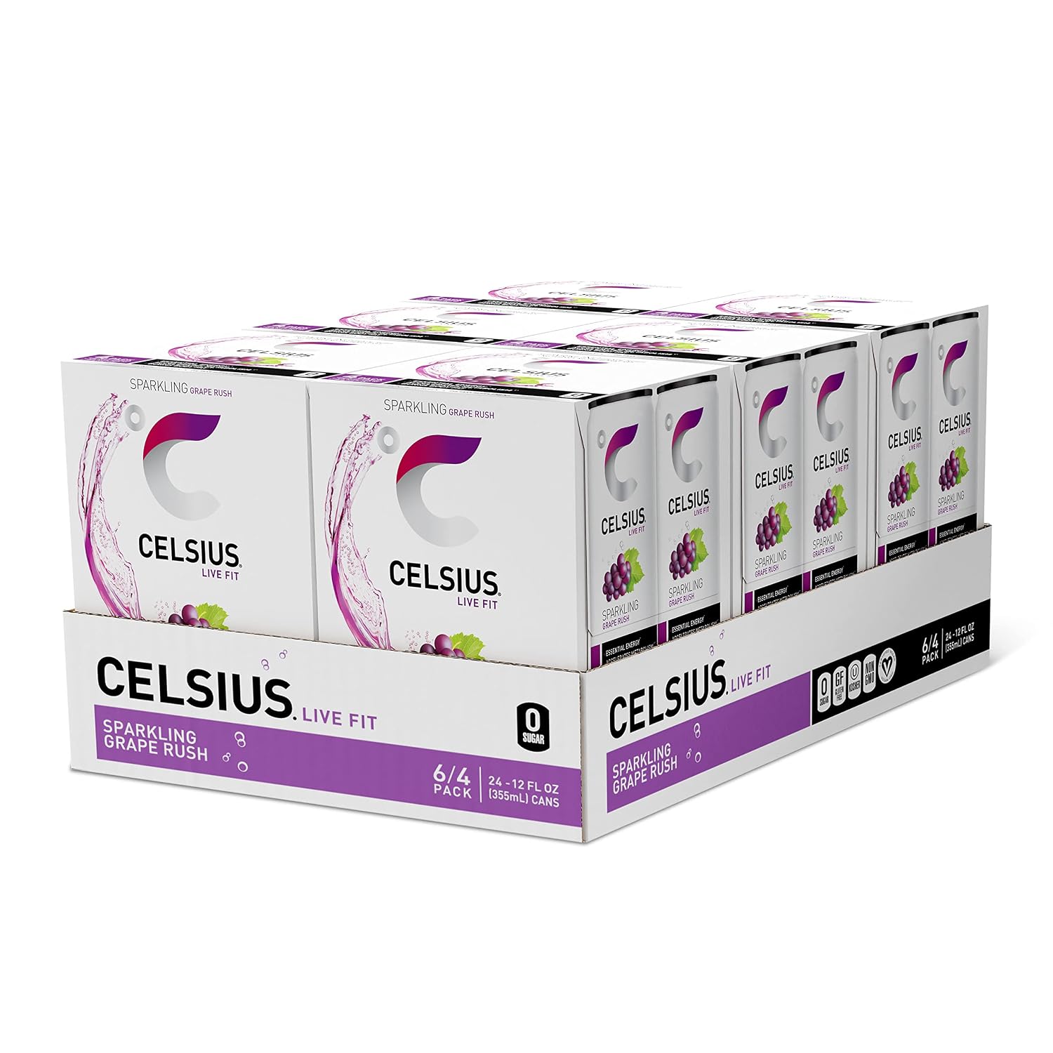 CELSIUS Sparkling Orange, Sugar Free Energy Drink, 12 Fl Oz (Pack of 4)