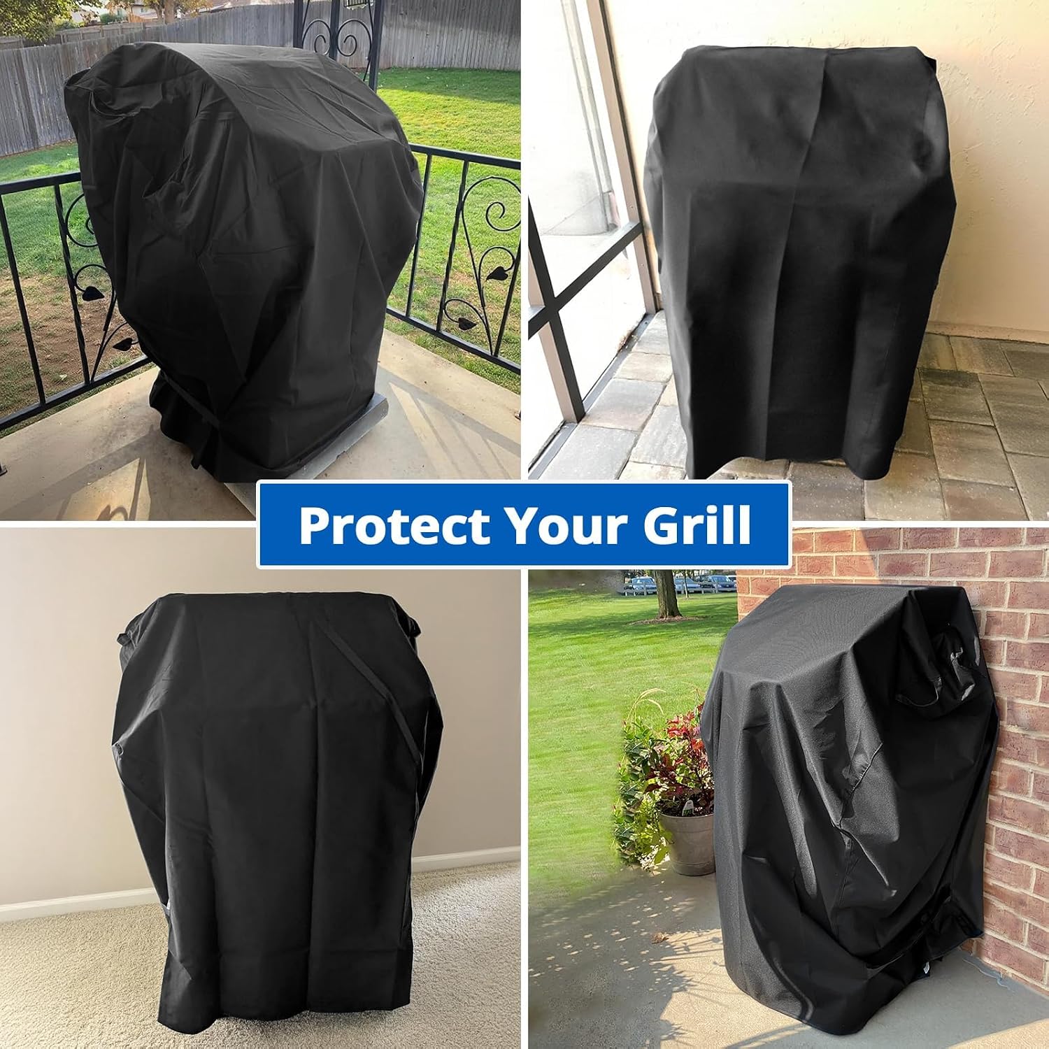 2 Burner Gas Grill Cover 32 inch, Heavy Duty Waterproof Small BBQ Grilling Cover, Compatible for Weber Char-Broil Nexgrill and More Grills with Collapsed Side Tables, All Weather Protection
