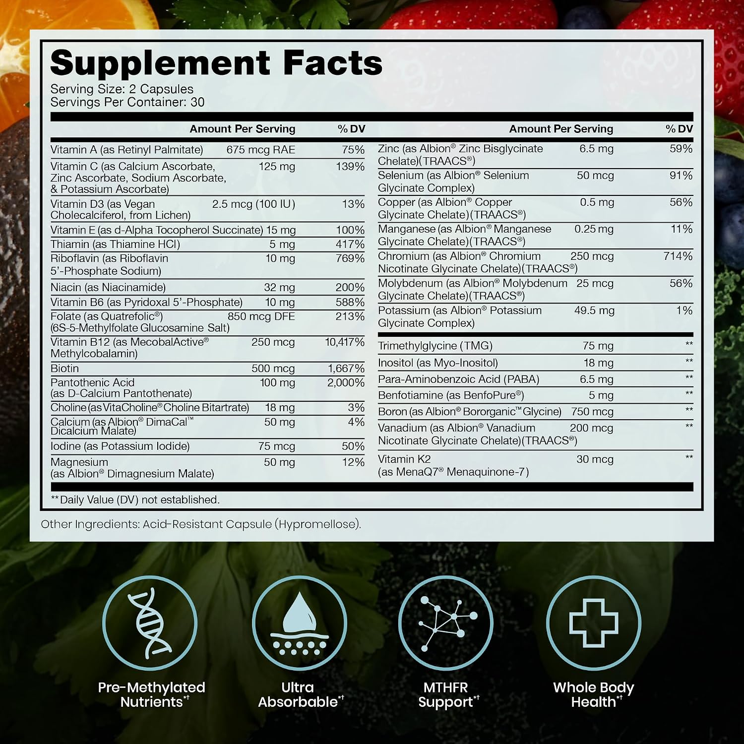 Pure Therapro Rx Methyl Multi Without Iron, Multivitamin, 240 Capsules | Includes Methyl B12 & Methylfolate, For Men & Women, Made in USA, 4-Month Supply