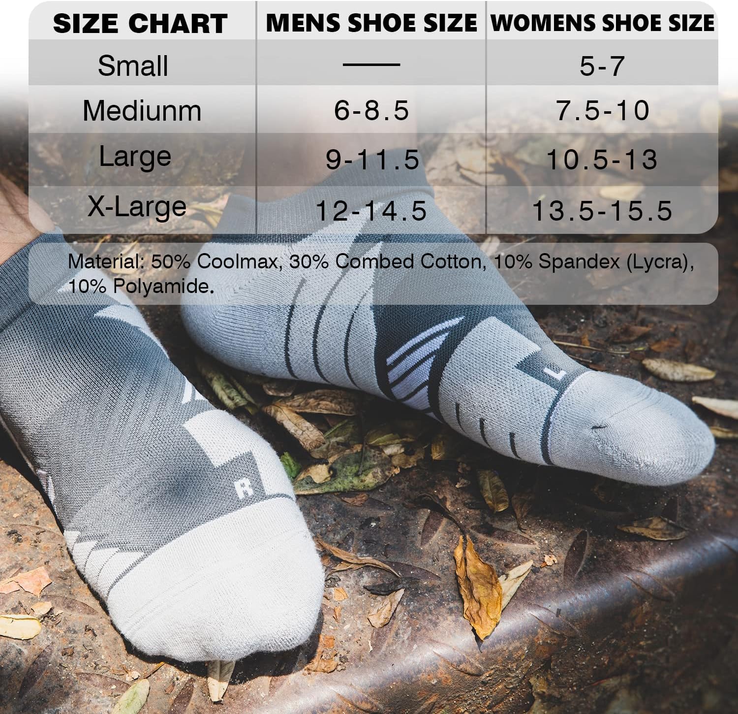 Hylaea Unisex Coolmax No Show Athletic Running Socks, Cushioned No Blisters