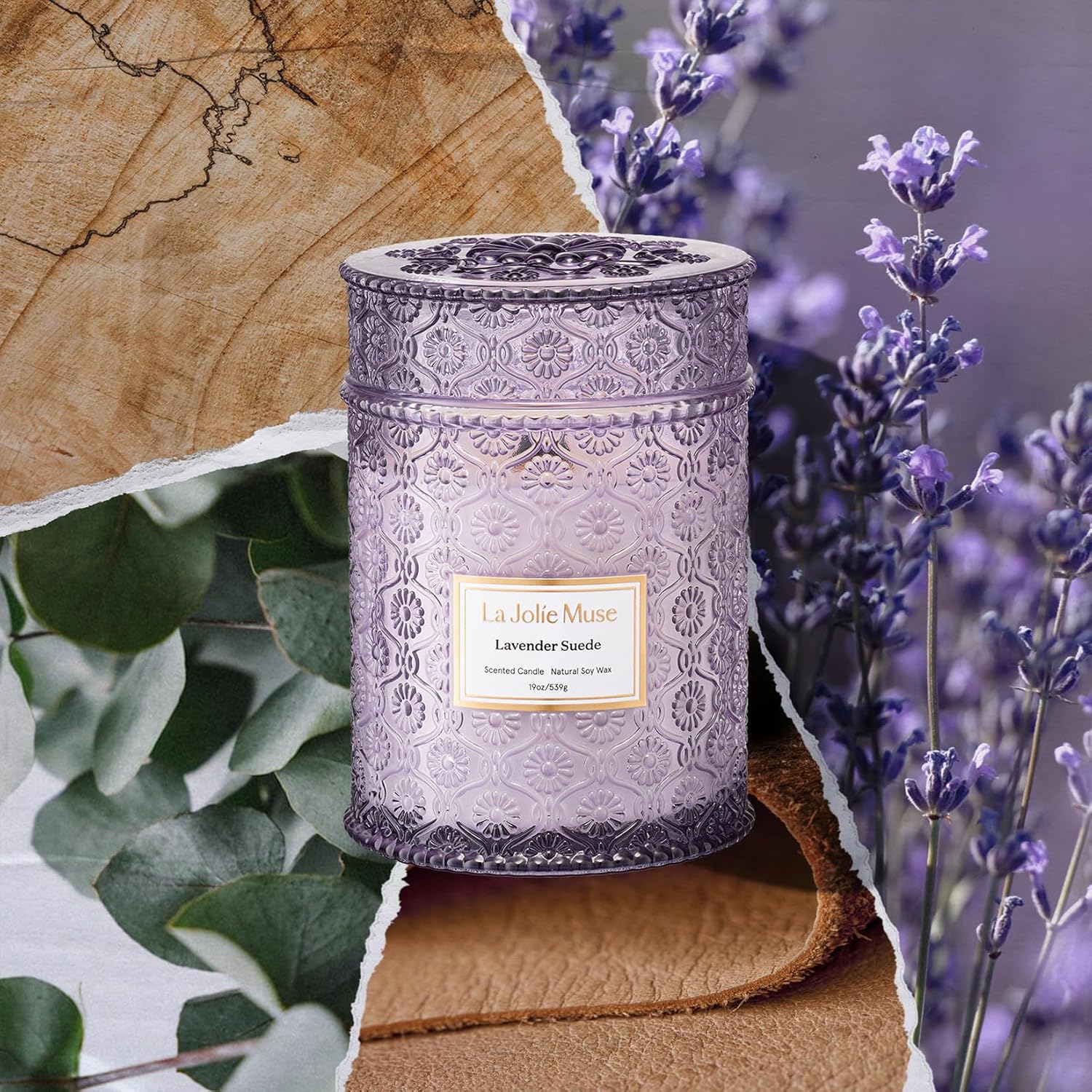 LA JOLIE MUSE Starlit Fir Pine Scented Candles for Home,19 oz Natural Soy