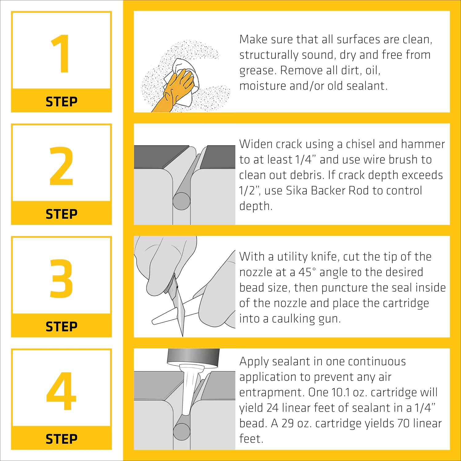 SIKA Sikaflex Self-Leveling Sealant, Gray Polyurethane, Fast Curing, for Concrete Expansion Joints, Waterproof, Paintable, Fills Cracks up to 1.5 in., 10.1 fl. oz Cartridge