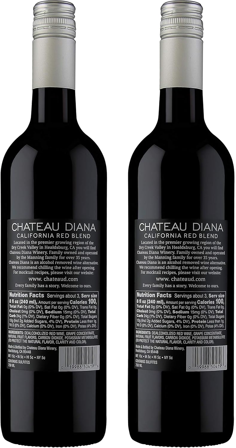 Chateau Diana Zero - Alcohol Removed California Red Wine (2x 750 ml.)