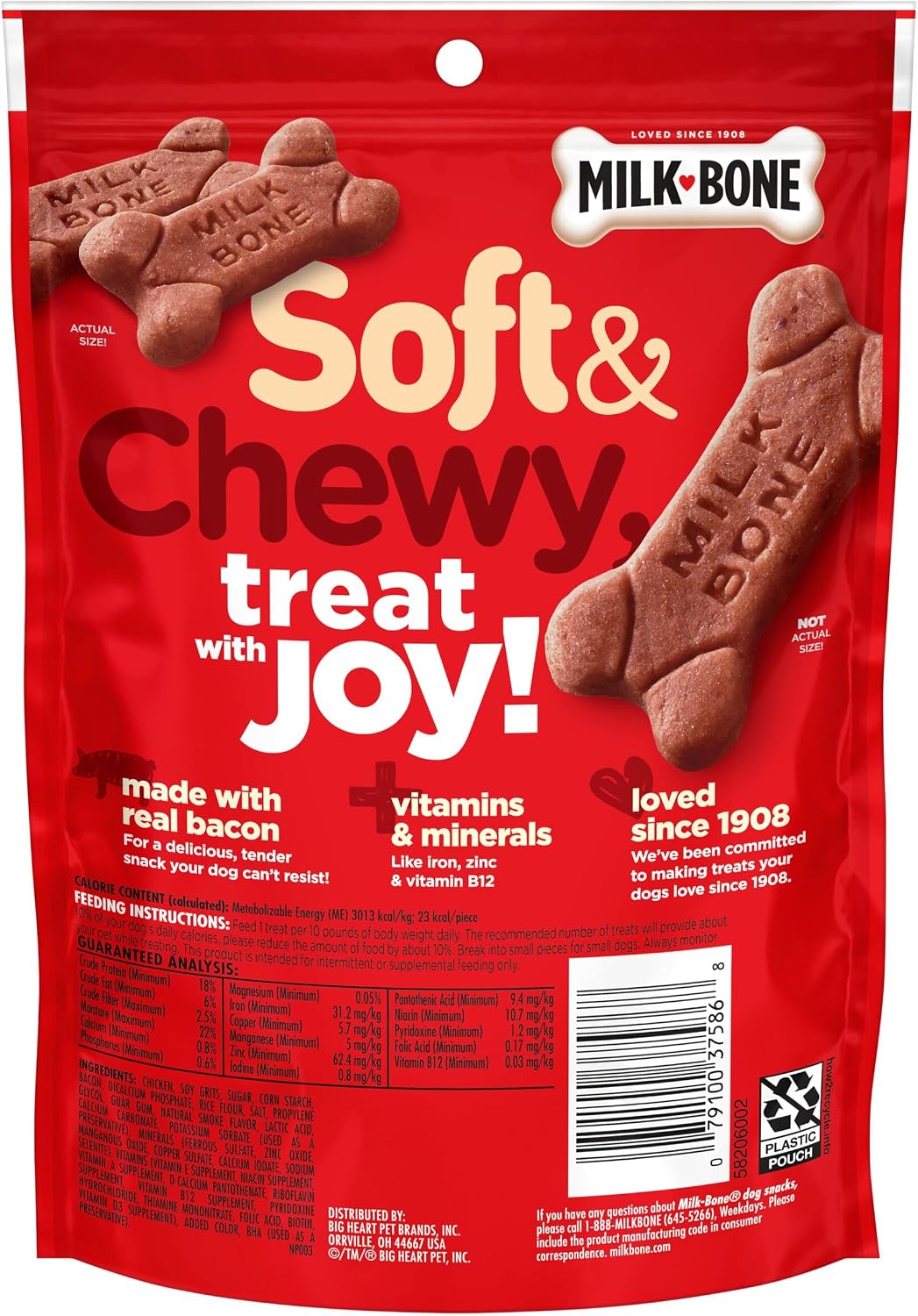 Milk-Bone Soft & Chewy Dog Training Treats, 25 oz Canister | Made with real chicken breast, soft dog treats for training and rewarding, 18% protein, fortified with vitamins and minerals