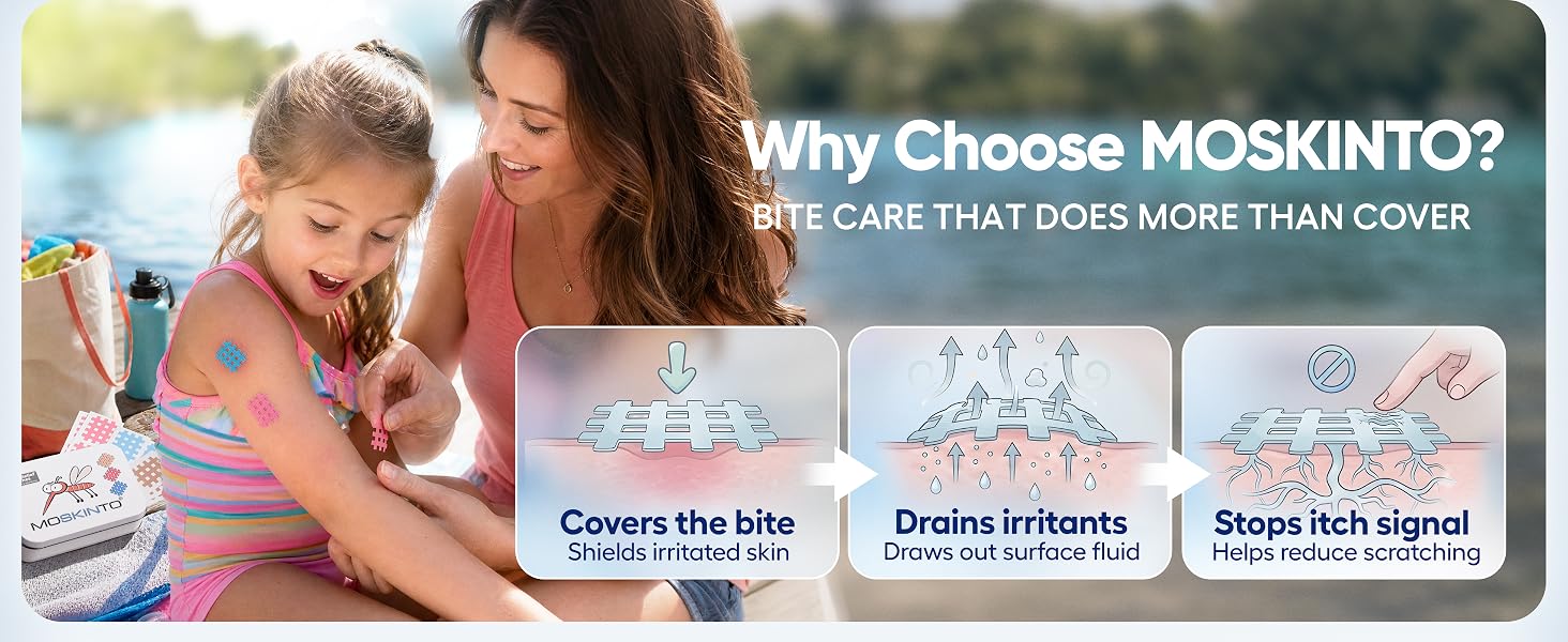 bug bite patches, mosquito bite itch relief by Moskinto