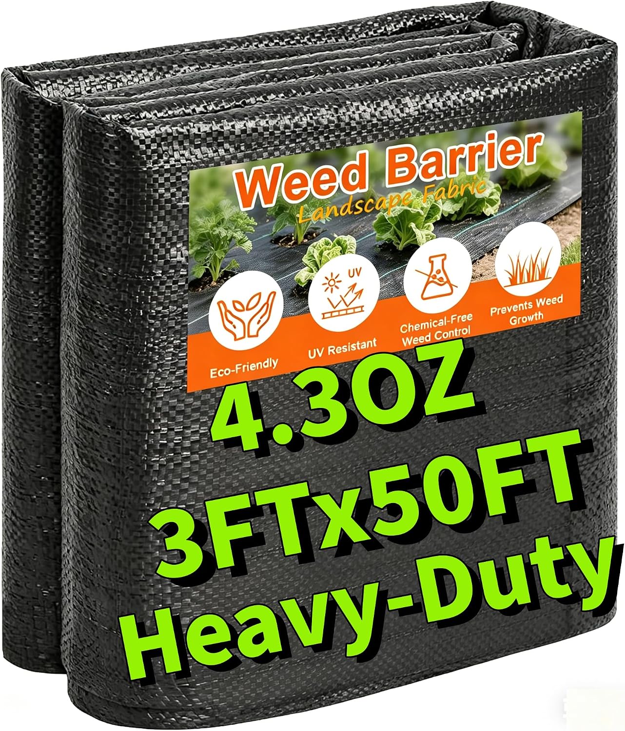 AMAGABELI 3.2oz 4ft x 100ft Weed Barrier Landscape Fabric Premium Garden Cloth Heavy Duty Weed Control Blocker Mat Gardening Ground Cover Durable Woven Geotextile Fabric Driveway Underlayment