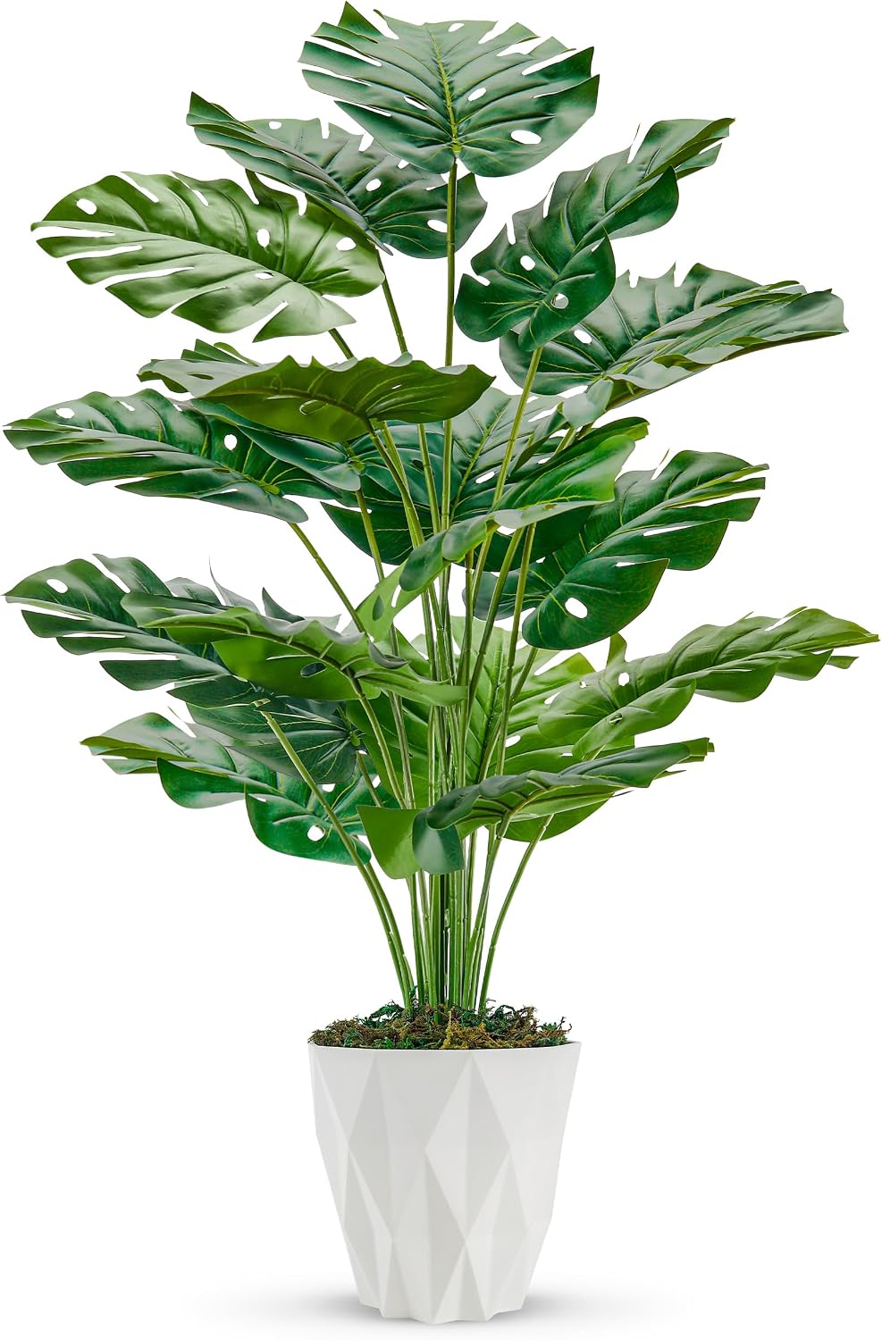 Toopify 19" Artificial Monstera Plant, Fake Plants for Indoor Outdoor Decor