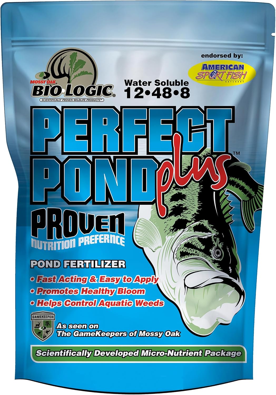 BioLogic Perfect Pond Plus, Fish Pond Fertilizer, Granular Fish Pond and Plant Fertilizer, Fast Acting & Easy to Apply, 5 lb Bag Broadcasts 1 Acre