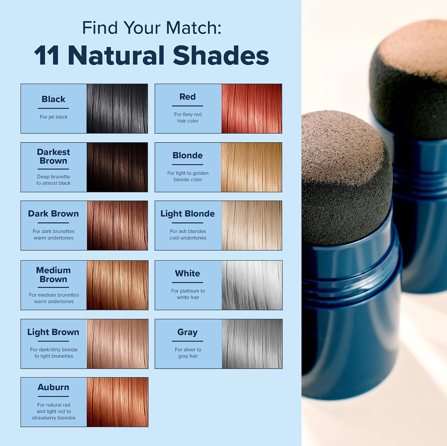 TRUHAIR Color & Conceal Waterproof Root Touch Up Hair Color for Gray Hair Coverage - Instant Root Cover Up Hair Powder for Women & Men - Bald Spot