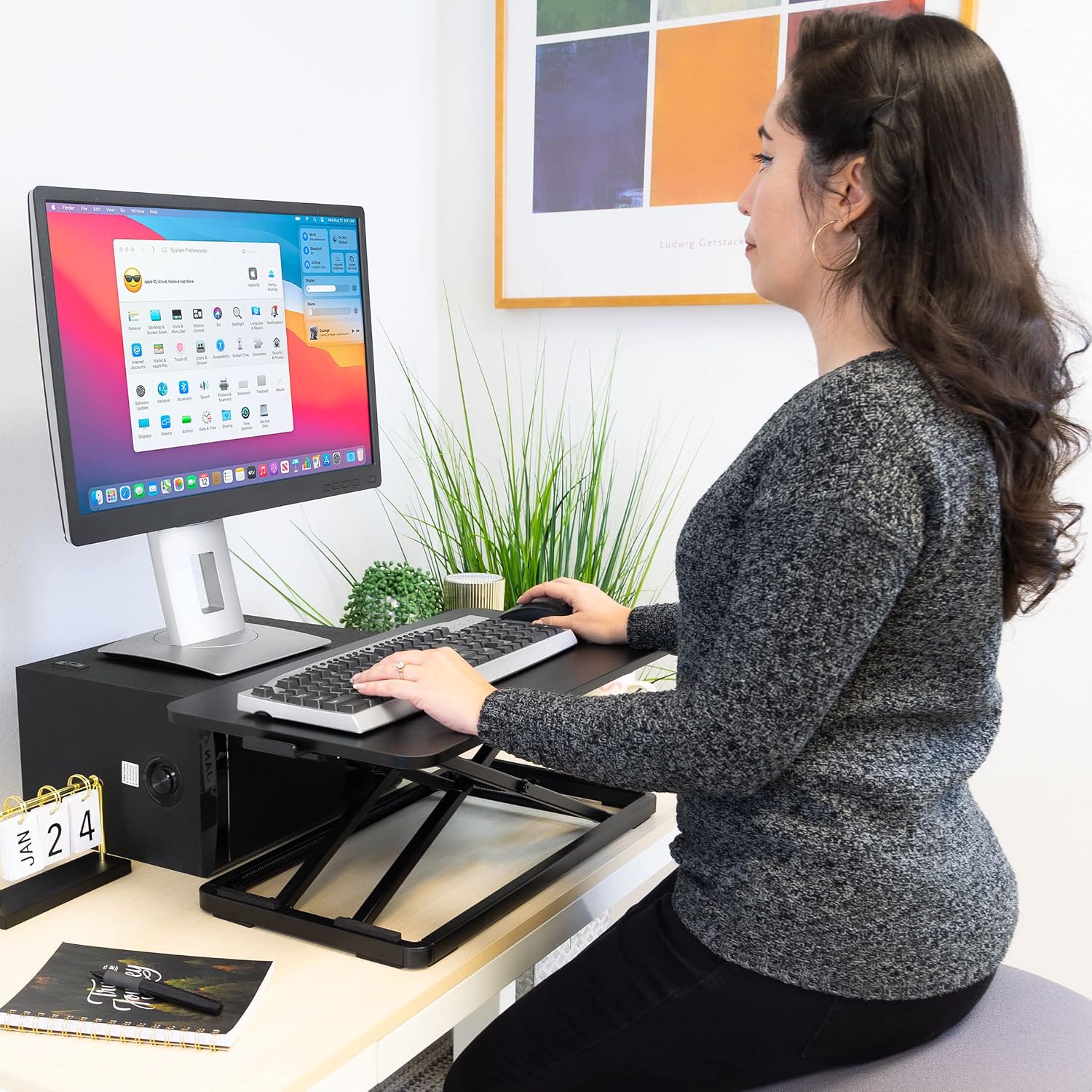 Mount-It! Standing Keyboard Tray, Height Adjustable Keyboard and Mouse Riser for Desk, Sit Stand Keyboard Platform