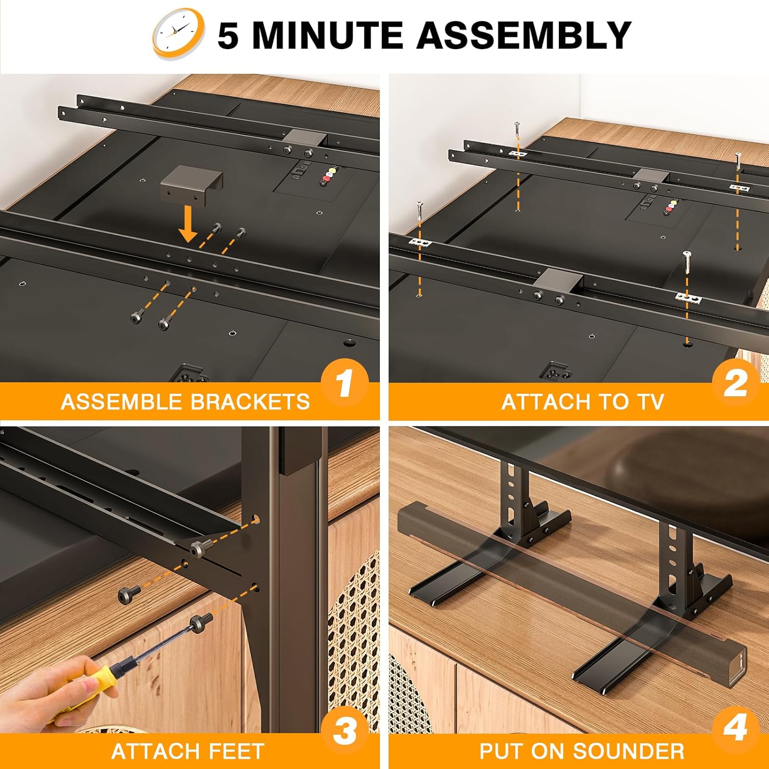 TAVR Universal Table Top TV Stand Mount, TV Legs for Most 20-75 Inch TVs