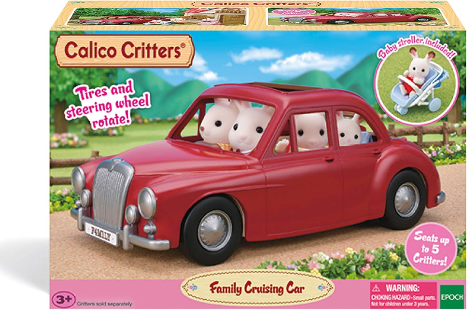 Calico Critters - Family Seven Seater Car - Family Vehicles | Buckle up the whole crew - seven seats for road trip storytelling that rolls smoothly into picnic and travel scenes, Ages 3+
