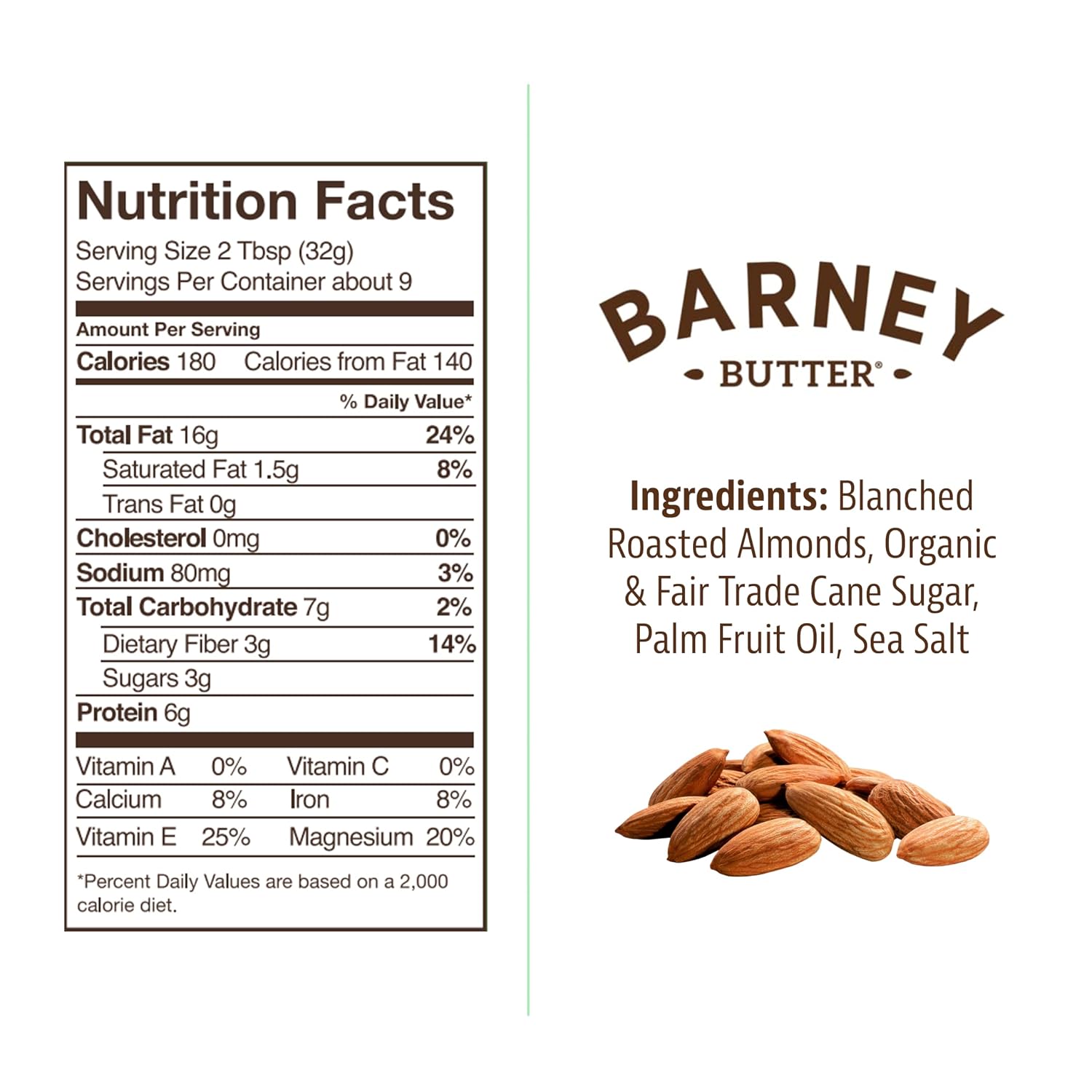 Barney Butter Almond Butter, Smooth, 16 Ounce Jar, Skin-Free Almonds, No Stir, Non-GMO, Gluten Free, Keto, Paleo, Vegan