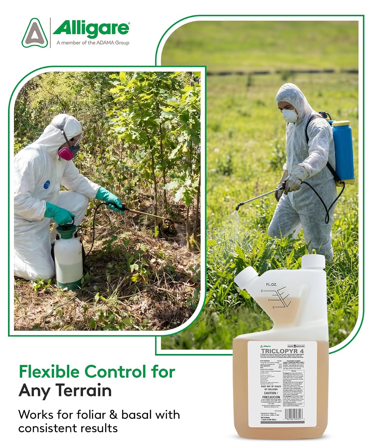 ALLIGARE - : Triclopyr 4 Herbicide Selective Weed Killer for Woody Plants, Brush for Forestry, Pastures, Rights-of-Way & Industrial Sites - Compare to Garlon 4 & Remedy - 1 Gallon