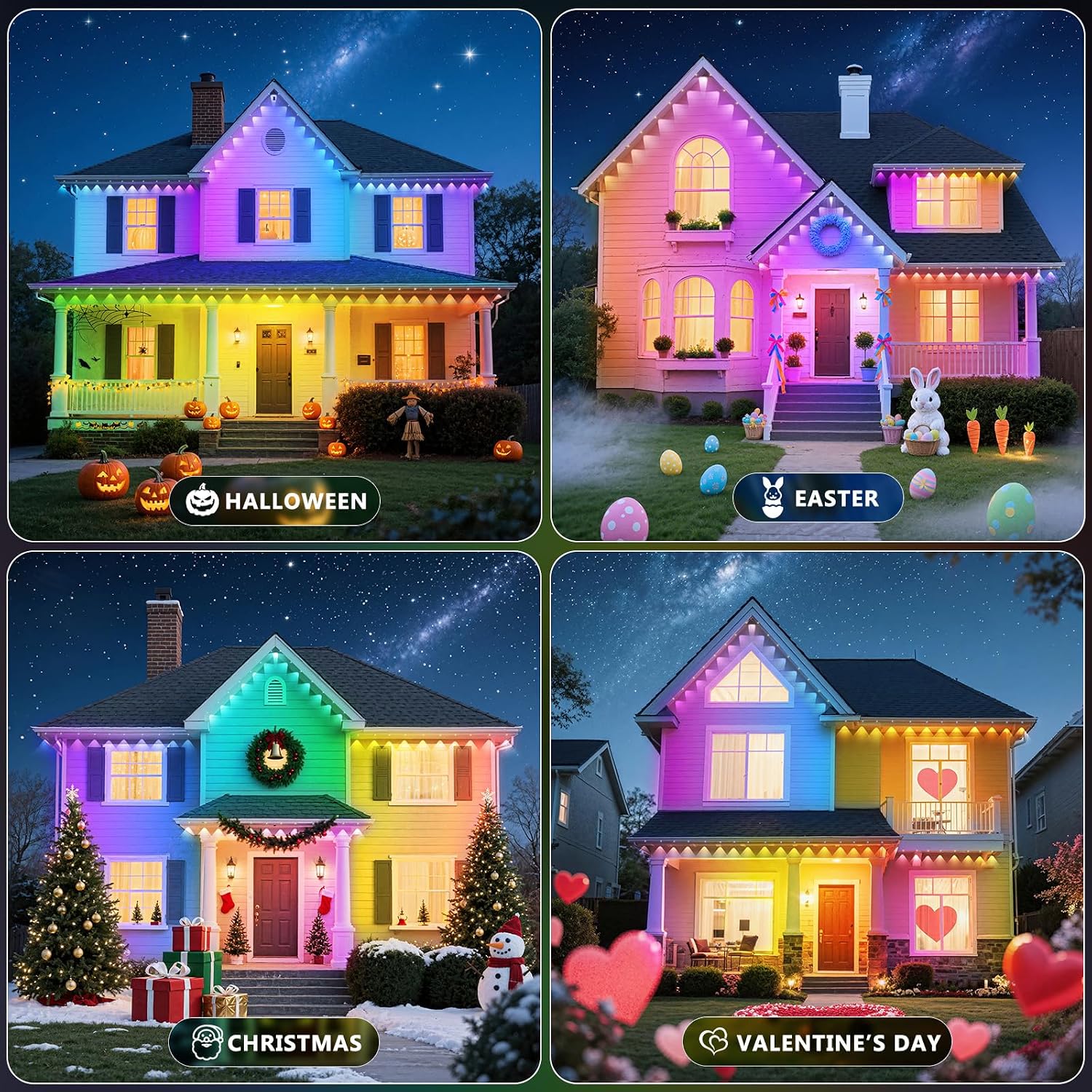 100ft Led Strip Lights, Long Smart Led Light Strips Music Sync 5050 RGB Color Changing Rope Lights