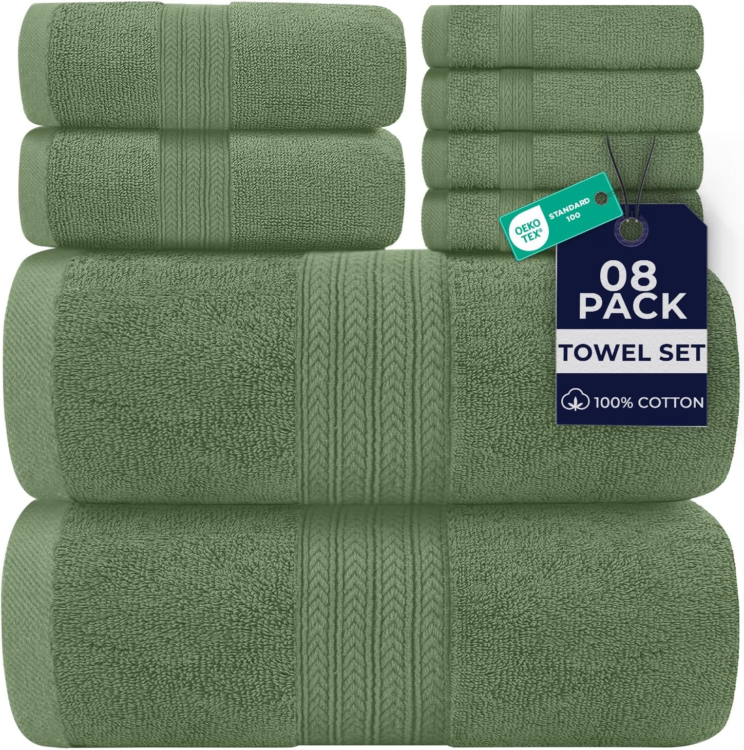 DAN RIVER 24 Pack Cotton Wash Cloths Set for Showering [12x12] White