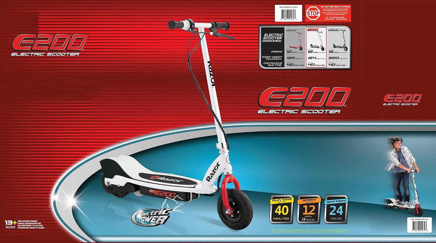 Razor E200 Electric Scooter - White