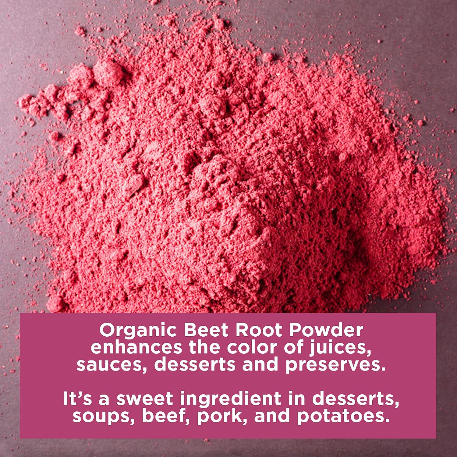 HQOExpress Organic Beetroot Powder - Organic Superfood - Nitric Oxide Booster - Non-GMO - Kosher - Sustainably Grown - 34oz Chef Jar