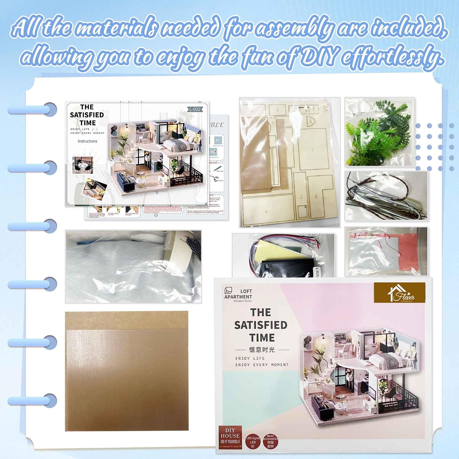 Flever Dollhouse Miniature DIY House Kit Creative Room with Loft Apartment Scene for Romantic Artwork Gift (Tranquil Life)