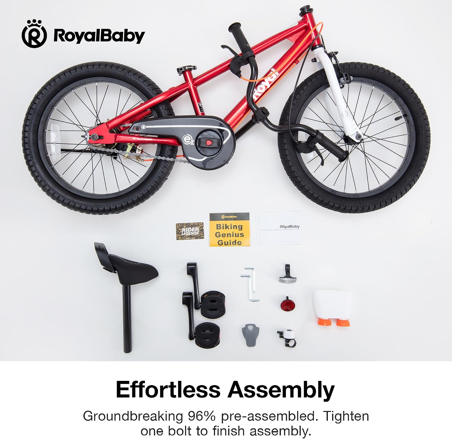RoyalBaby EZ Kids Bike 12 14 16 18 20 Inch Balance Pedal 2-in-1 Training Bicycle Boys Girls Ages 3 to 12 Years Easy Learn for Beginners