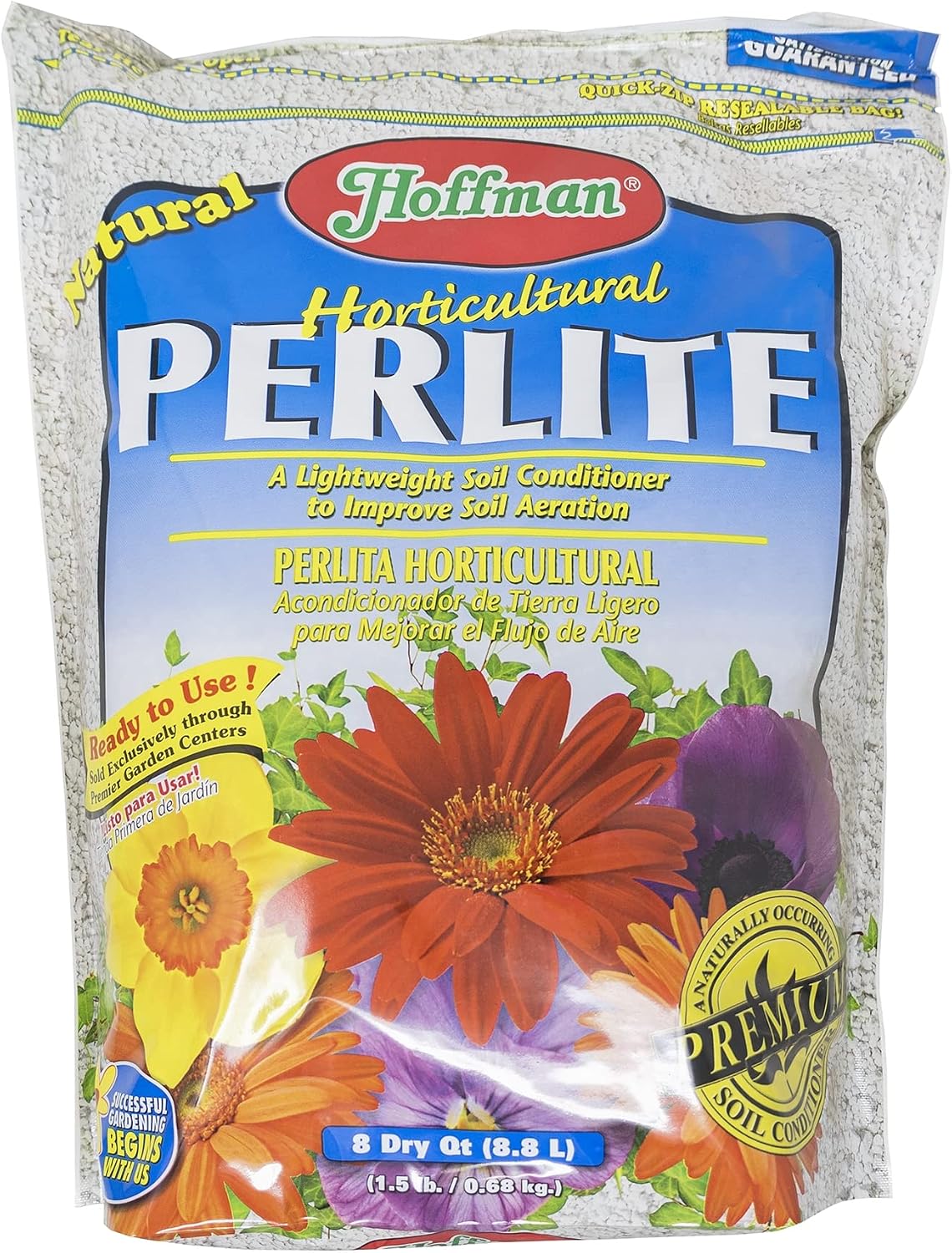 Hoffman Horticultural Perlite Lightweight Soil Conditioner to Improve Aeration, 8qt Bag