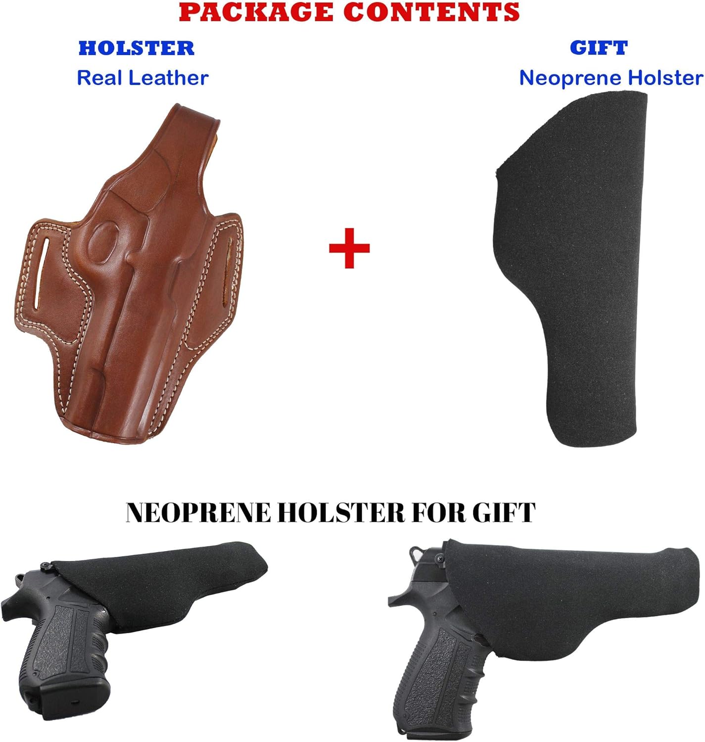 YT HOBBY Handmade Leather OWB Carry Two Slot Thumb Break Gun Holster for Sig P226