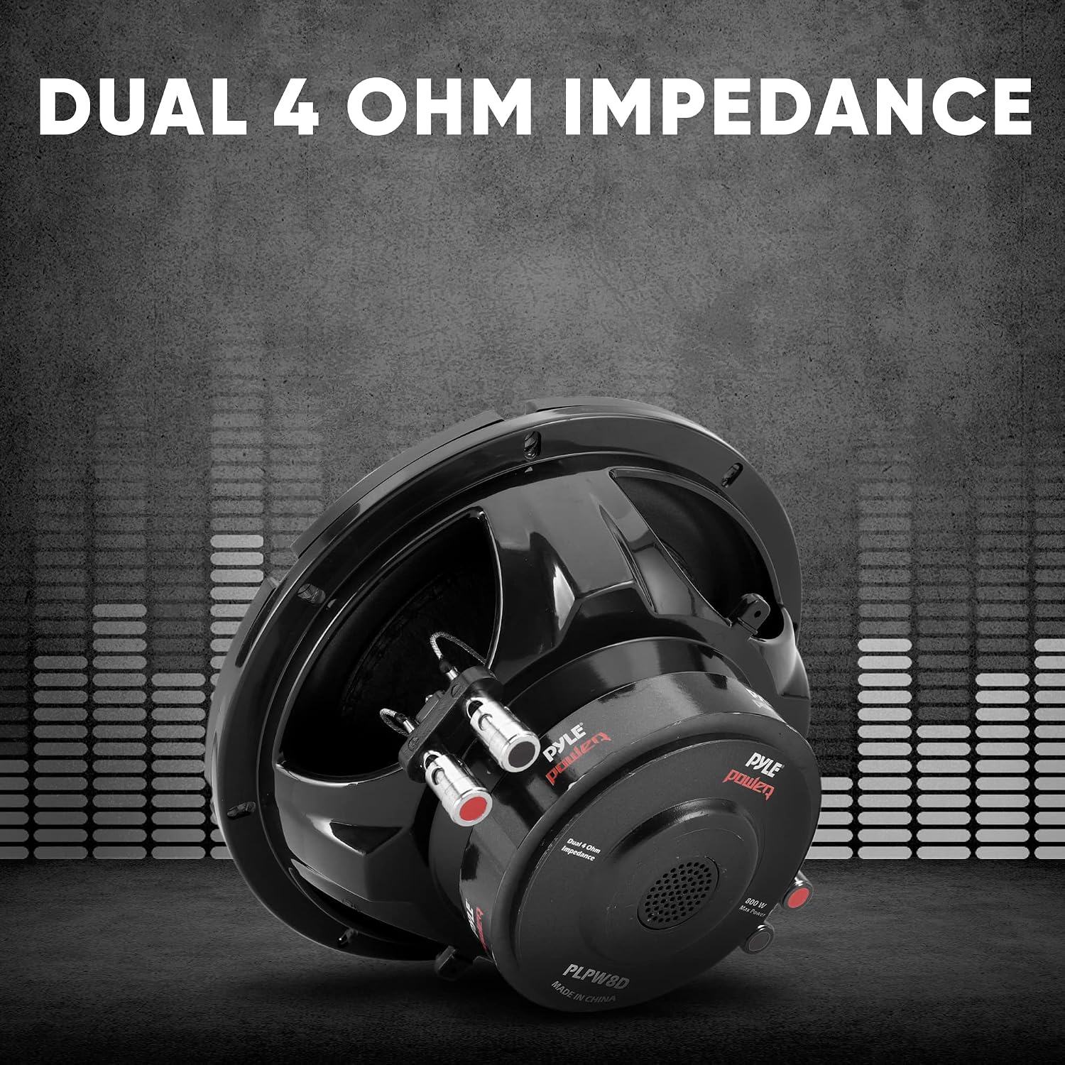 Pyle 8" Car Subwoofer Speaker - 800 Watt Dual 4 Ohm Voice Coil, Treated Foam Surround, Non-Pressed Paper Cone, 60oz Magnet - Powerful Vehicle Audio Bass Woofer for Car Stereo Systems - PLPW8D (Black)