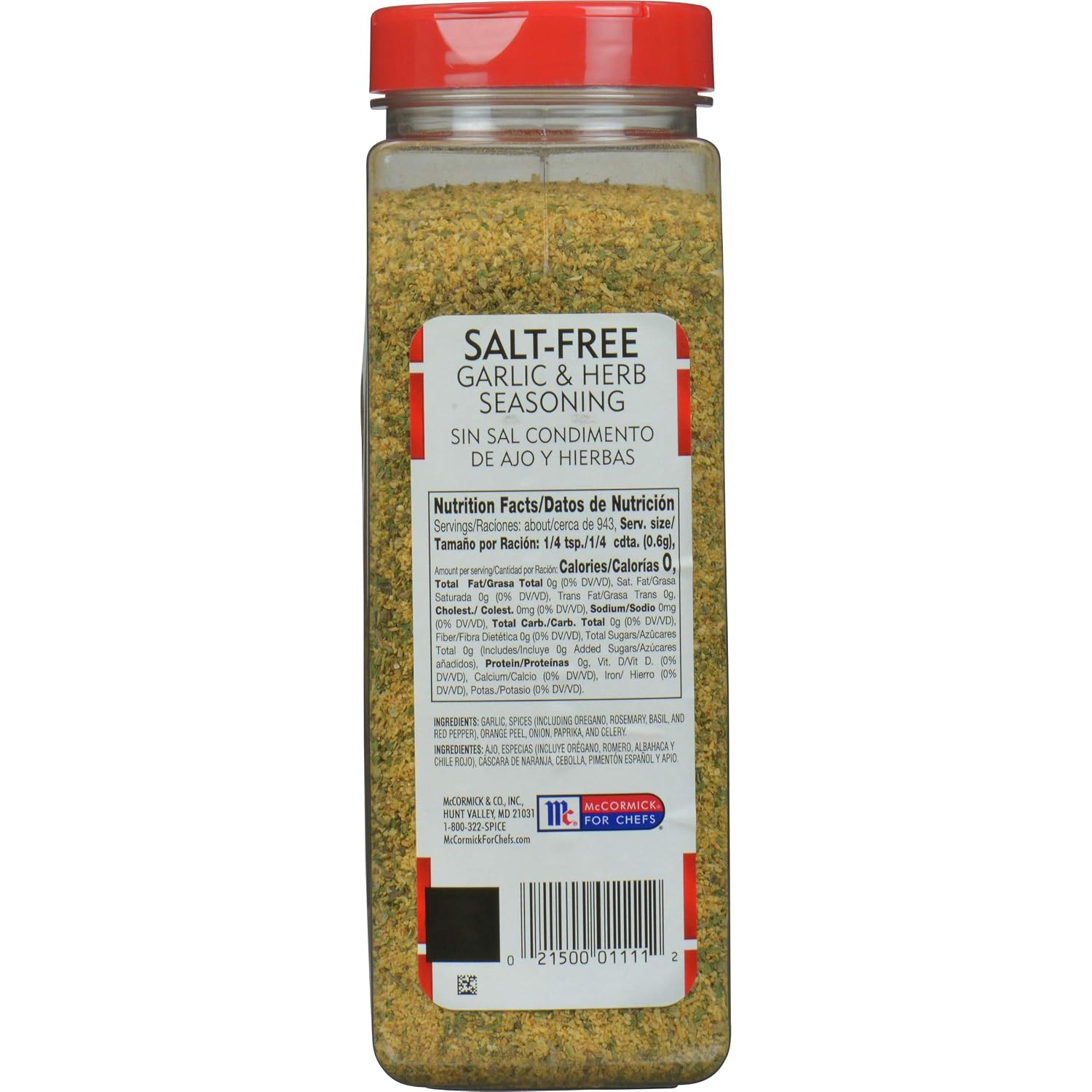 Lawry's Garlic & Herb Seasoning, 20 oz - One 20 Ounce Container of Garlic and Herb Seasoning Blend of Garlic, Rosemary, Basil, and Citrus Perfect for Seafood, Beef, and Poultry