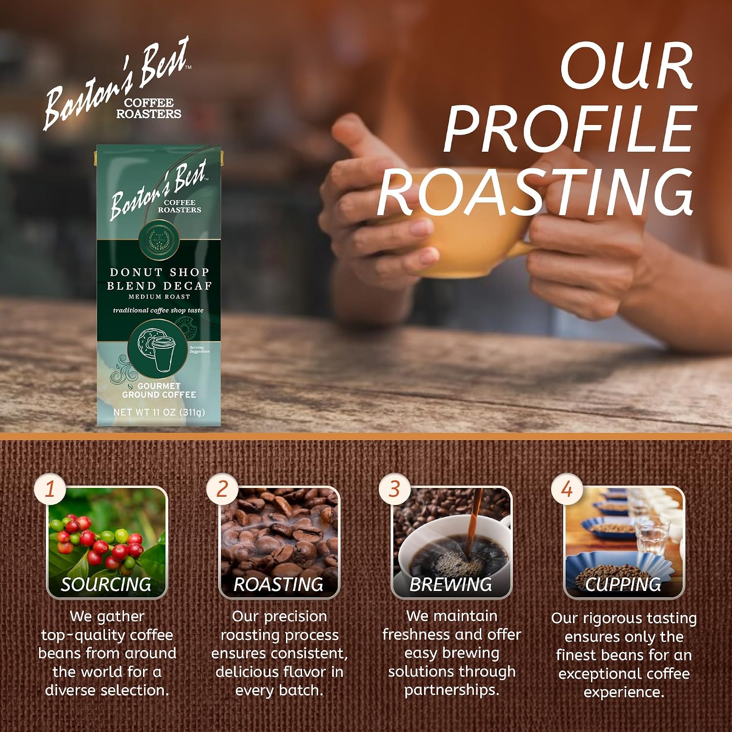 Boston’s Best Coffee - Fall-Inspired Pumpkin Spice Medium Roast Gourmet Delicious Flavored Coffee, Premium Ground - 11 oz. / 311 g Bag