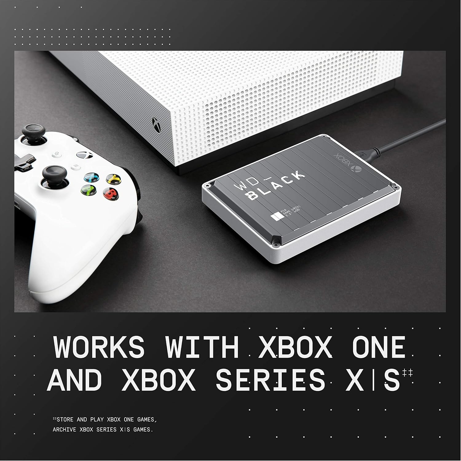 WD_BLACK 4TB P10 Game Drive, Portable External Hard Drive, Works with Playstation, Xbox, & PC - WDBA3A0040BBK-WESN