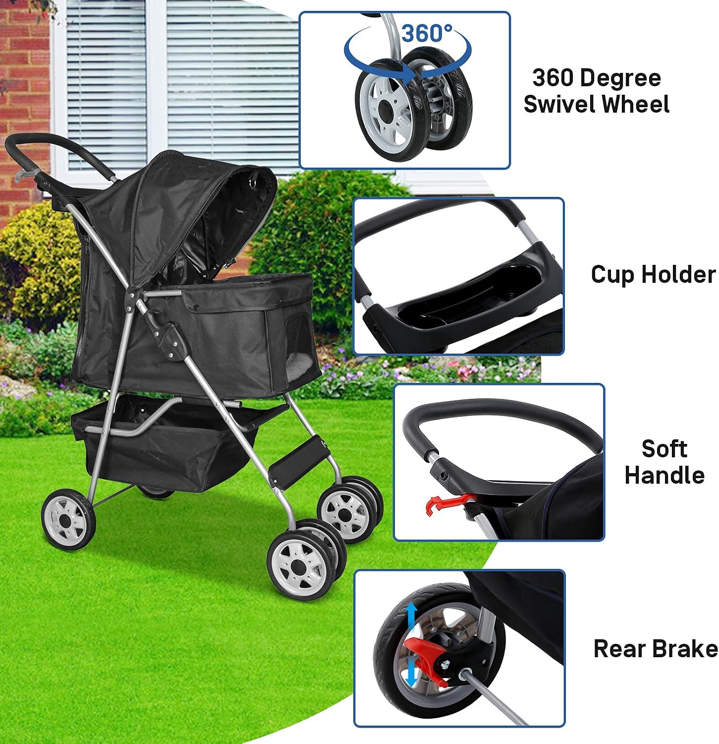 Best 4 Wheels Pet Stroller for Dog and Cat Stroller