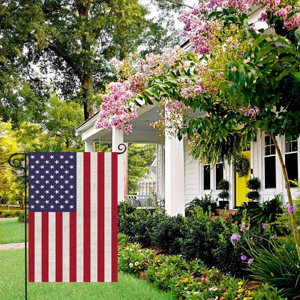 American Garden Flag USA Independent Day 4th of July Celebrate Burlap Double Sided Outdoor Yard Decorations 12.5 x 18 Inch