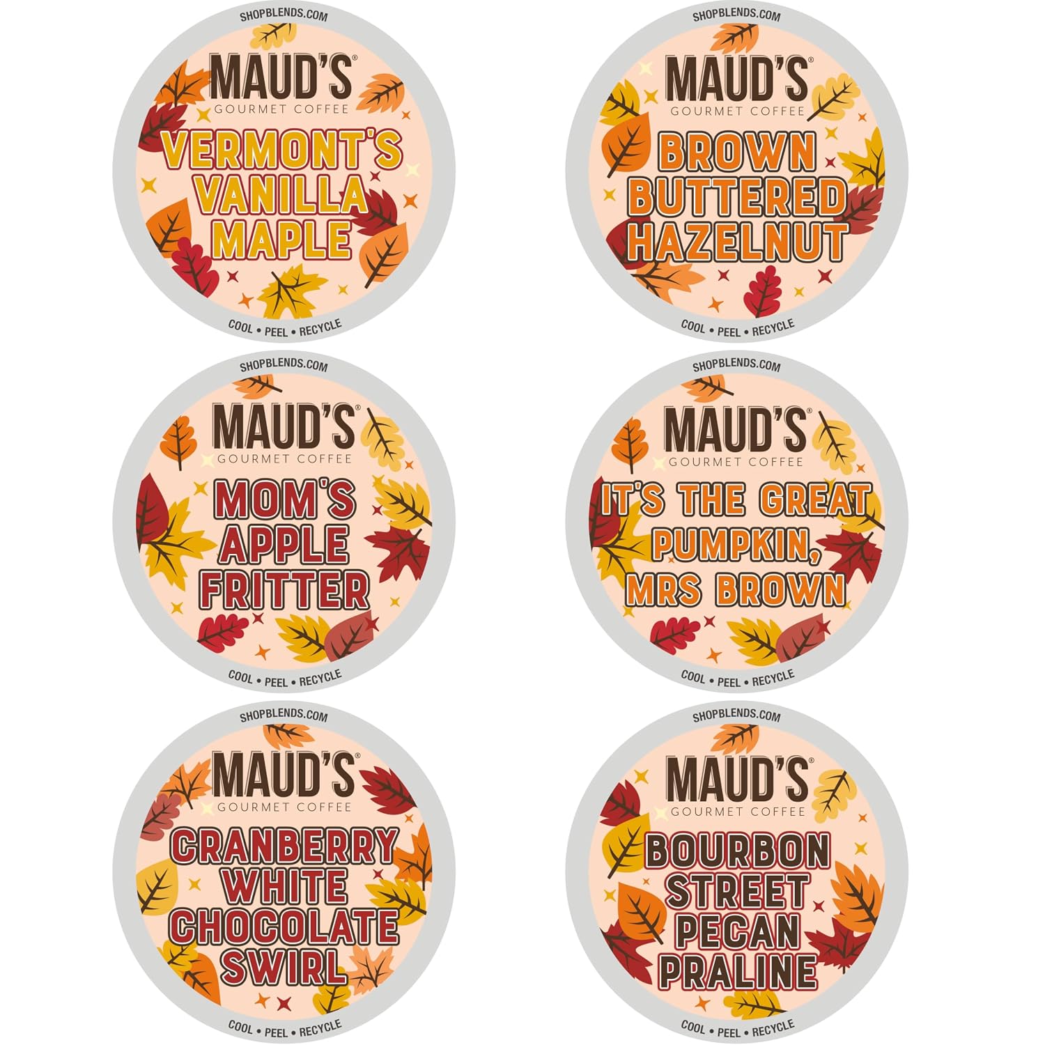 Maud's Family Pack Coffee Pods Variety Pack, 136ct, 12 Assorted Flavors | Medium Roast Flavored Coffee in Single Serve Pods – 100% Arabica Coffee, Compatible with Keurig Coffee Makers
